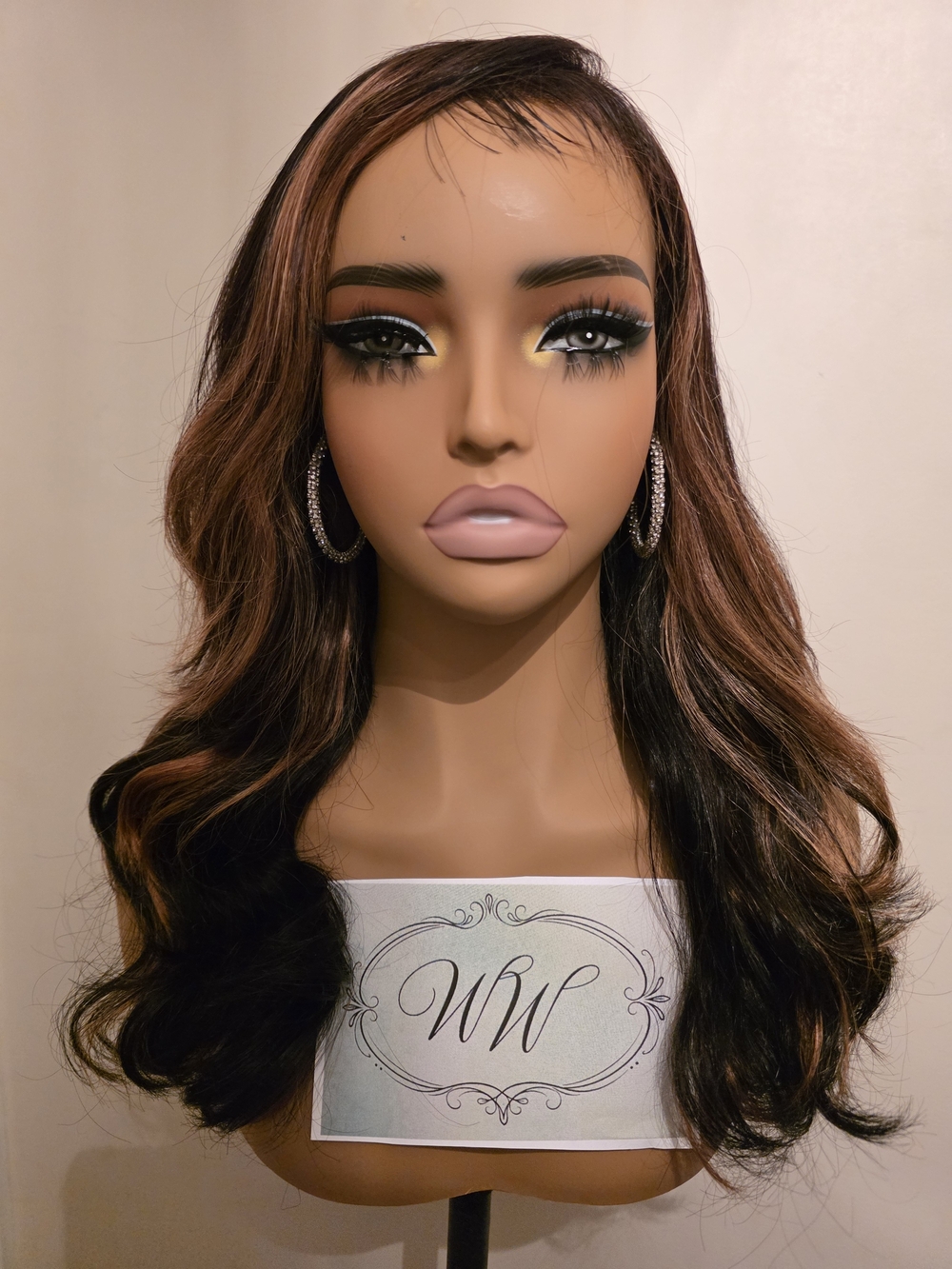 Warm Caramel & Natural Black Body Wave Lace Front Wig